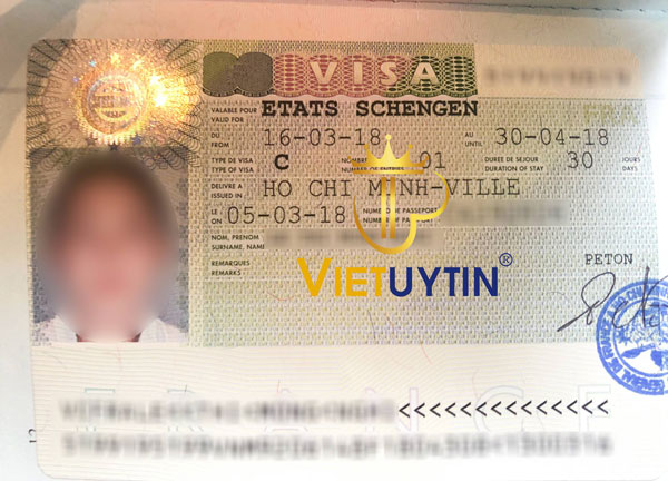 Visa Pháp 30 ngày của khách hàng Việt Uy Tín