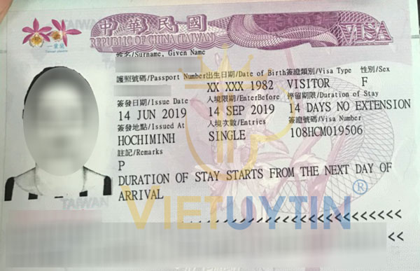 Visa du lịch Đài Loan của chị Hai