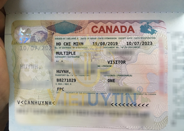 Visa du lịch Canada của Phú Visa du lịch Canada của Phú