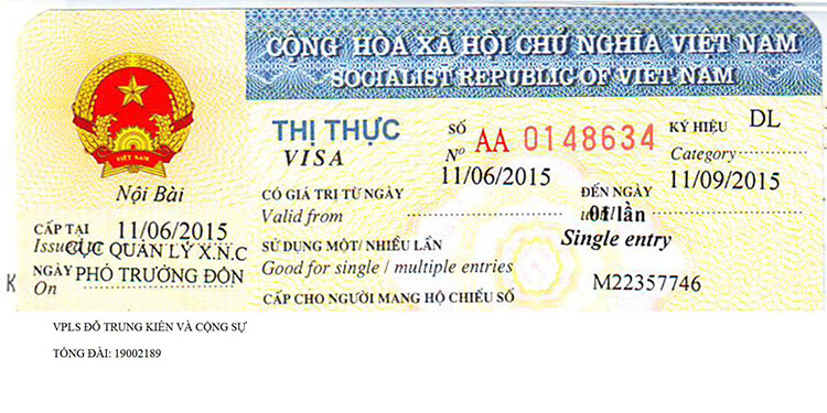 Visa du lịch Việt Nam có ký hiệu DL