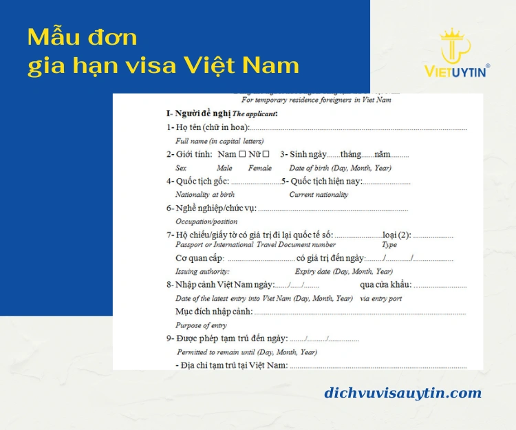 Những điều cần biết về mẫu đơn gia hạn visa cho người nước ngoài